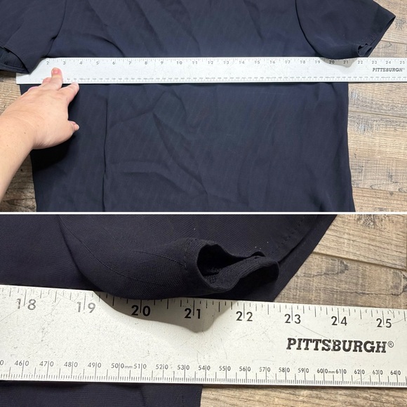 Emanuel Navy Blue Women's Top Size 12 / 46 - Picture 8 of 8